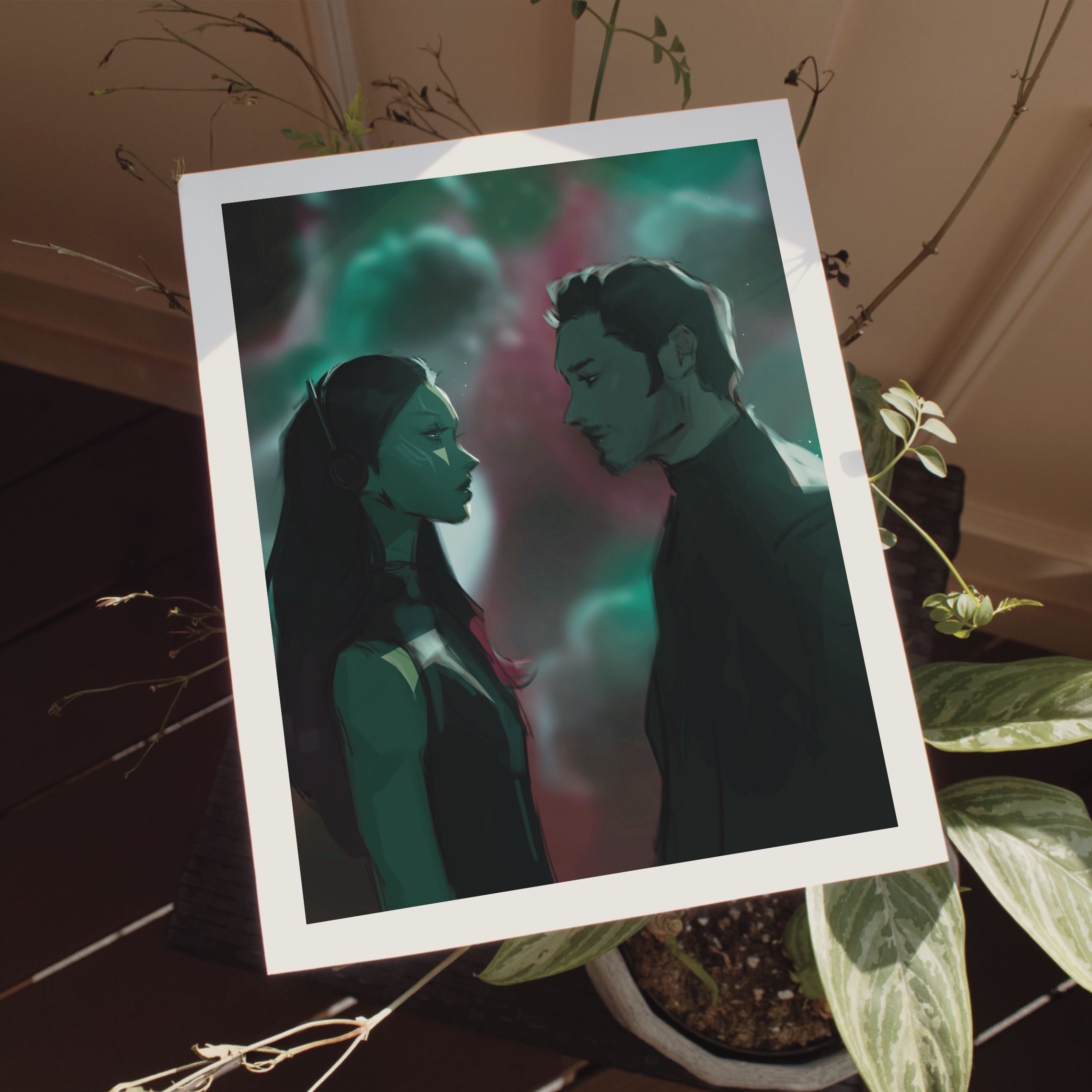Gamora & Peter Art Print 8x10 - Image 2